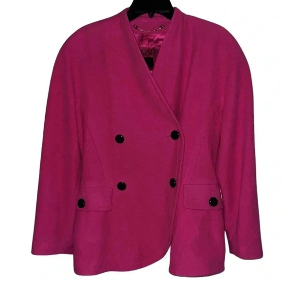 Escada Wool Cashmere Bright Pink Size 38 - Picture 3 of 7